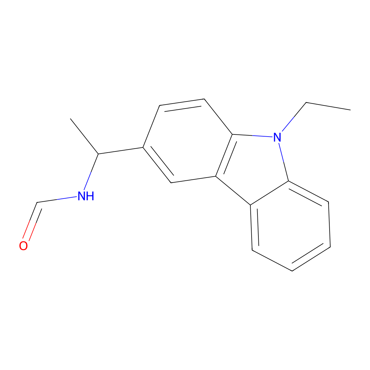 Formamide, N-(1-(9-ethylcarbazol-3-yl)ethyl)- molecular structure, CAS 52916-24-2