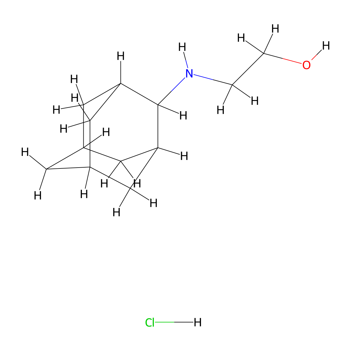 Ethanol, 2-(2-adamantylamino)-, hydrochloride molecular structure, CAS 52917-73-4