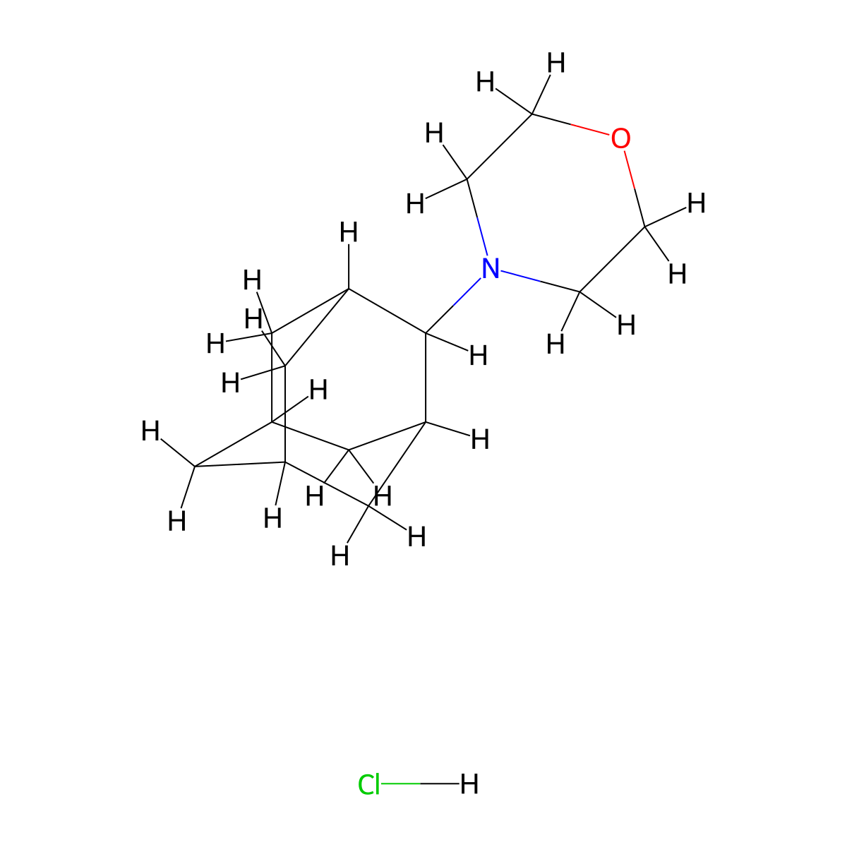 Morpholine, 4-(2-adamantyl)-, hydrochloride molecular structure, CAS 52917-79-0