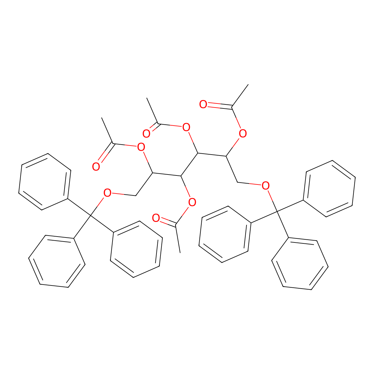 2,3,4,5-Tetra-o-acetyl-1,6-di-o-tritylhexitol molecular structure, CAS 52918-59-9