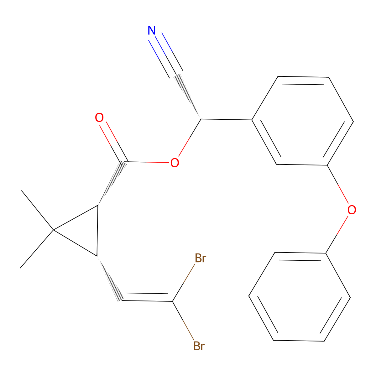 Deltamethrin molecular structure, CAS 52918-63-5
