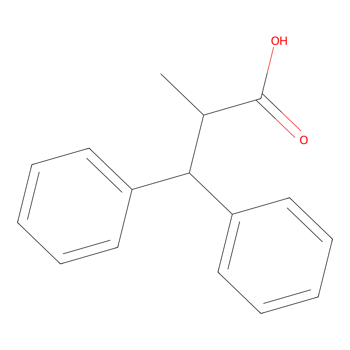 2-Methyl-3,3-diphenylpropanoic acid molecular structure, CAS 5292-20-6