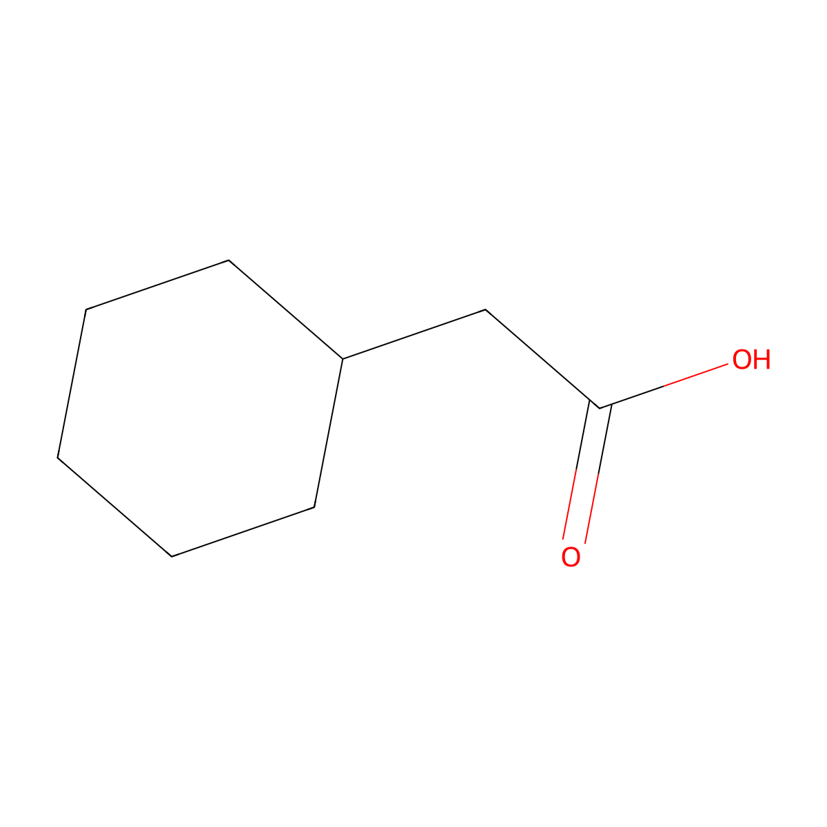 Cyclohexaneacetic acid molecular structure, CAS 5292-21-7