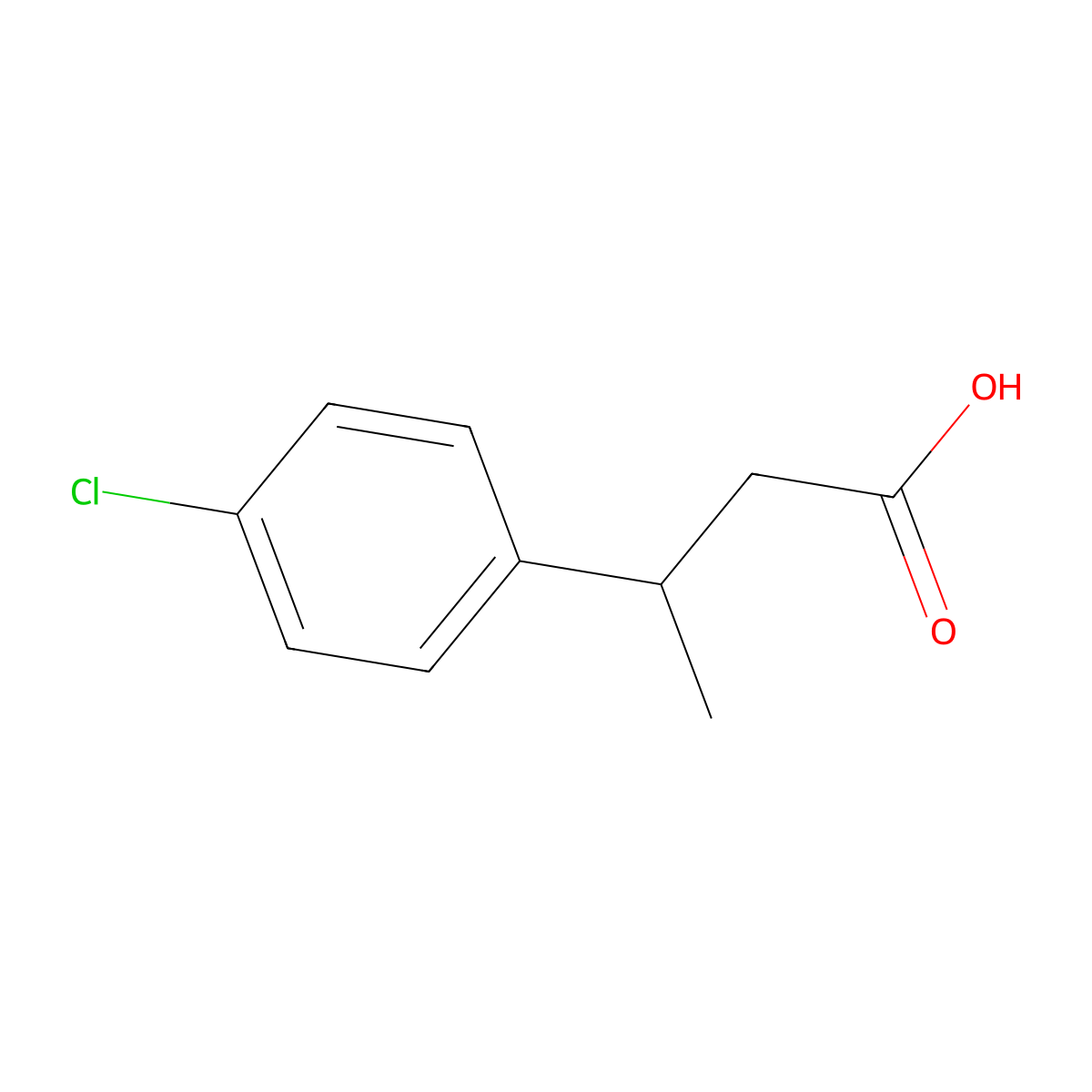 3-(4-Chlorophenyl)butanoic acid molecular structure, CAS 5292-23-9