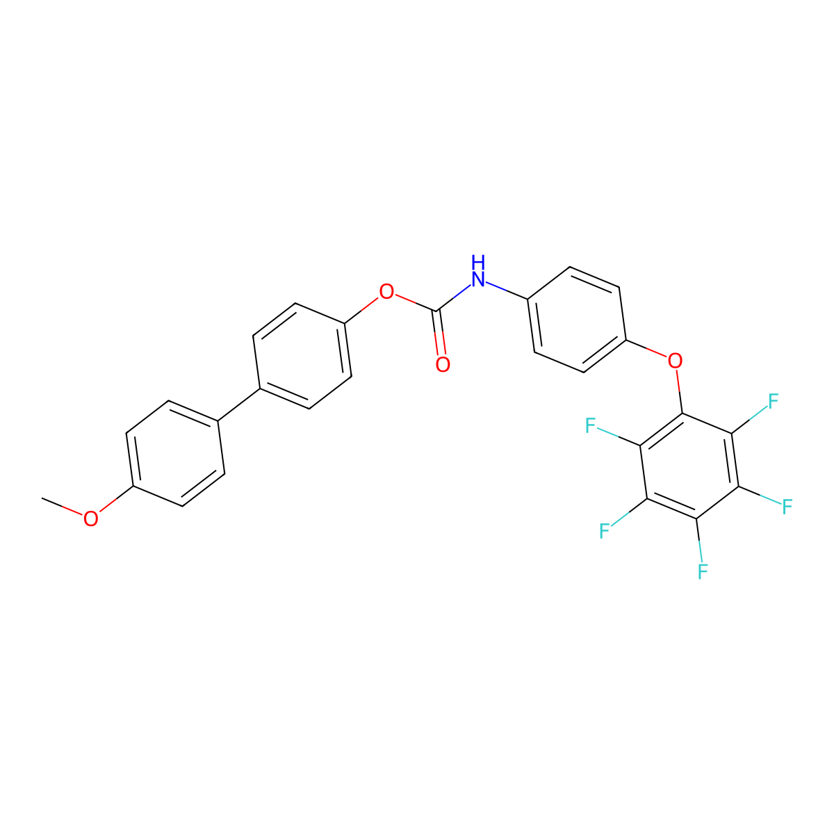 4'-Methoxy[1,1'-biphenyl]-4-yl [4-(pentafluorophenoxy)phenyl]carbamate molecular structure, CAS 5292-75-1