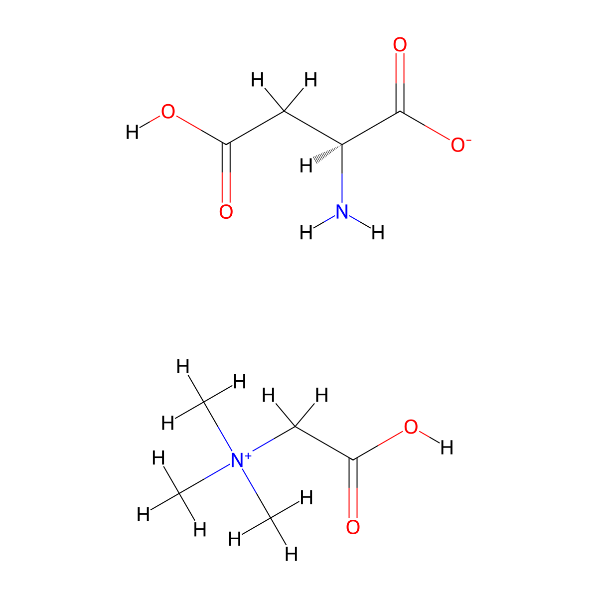 Betaine aspartate molecular structure, CAS 52921-08-1