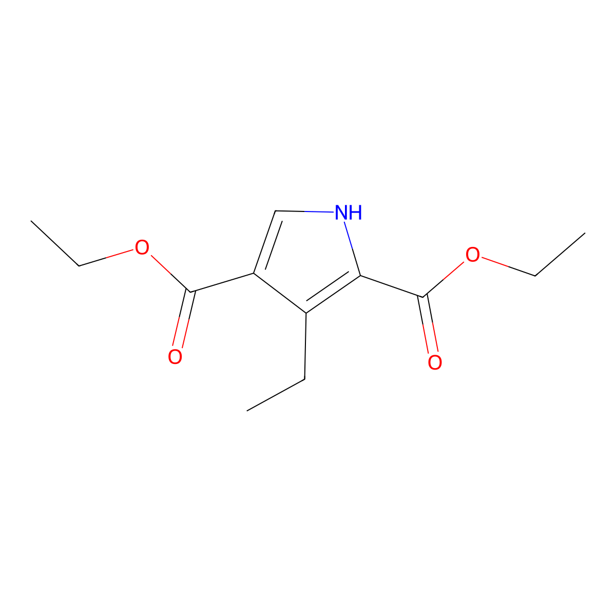 Diethyl 3-ethyl-1H-pyrrole-2,4-dicarboxylate molecular structure, CAS 52921-22-9