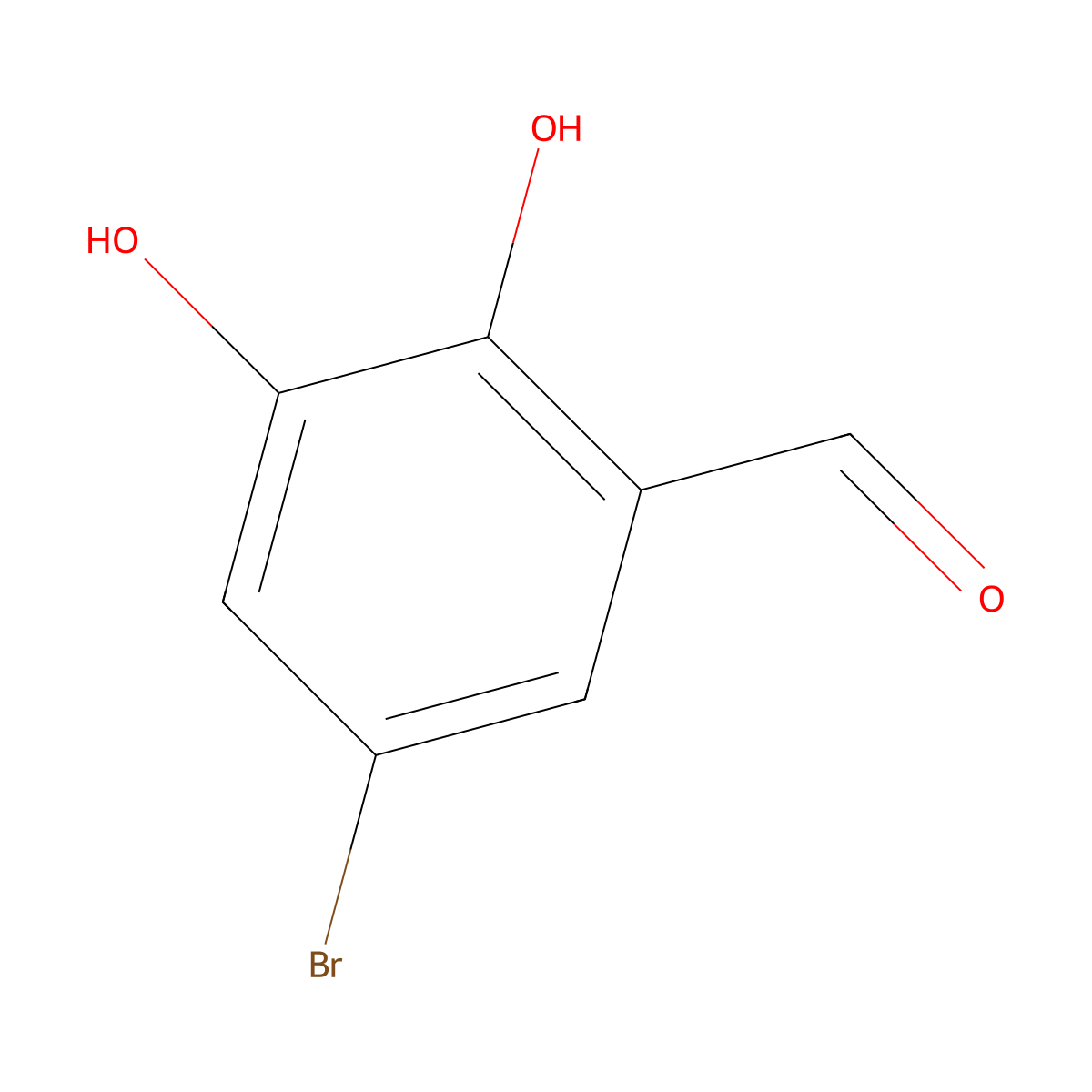 5-Bromo-2,3-dihydroxybenzaldehyde molecular structure, CAS 52924-55-7