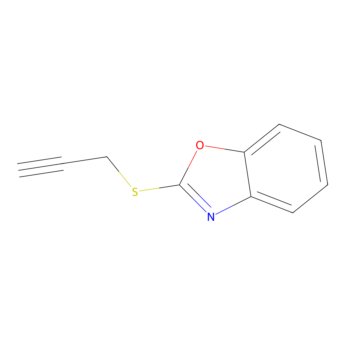 Benzoxazole, 2-(2-propynylthio)- molecular structure, CAS 52924-71-7