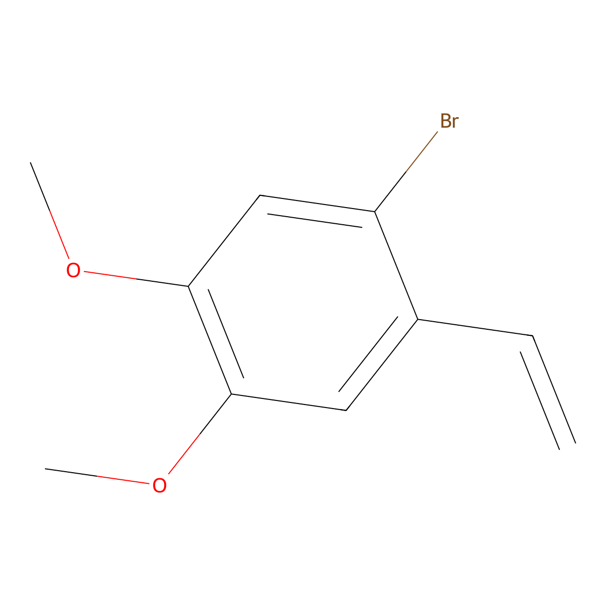 Benzene, 1-bromo-2-ethenyl-4,5-dimethoxy- molecular structure, CAS 5293-43-6