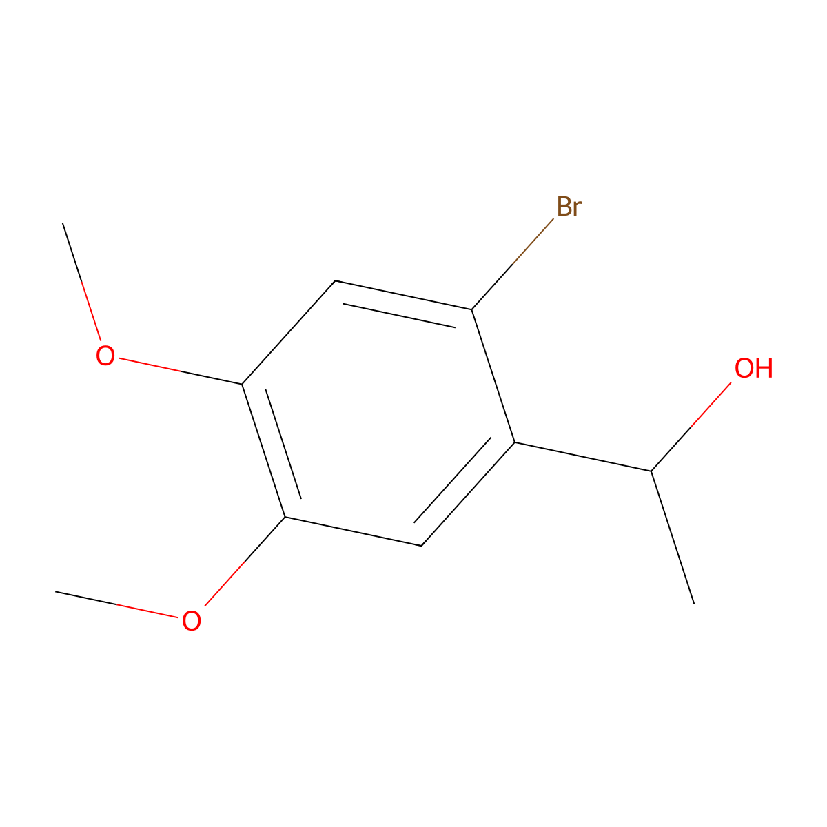 1-(2-Bromo-4,5-dimethoxyphenyl)ethanol molecular structure, CAS 5293-52-7