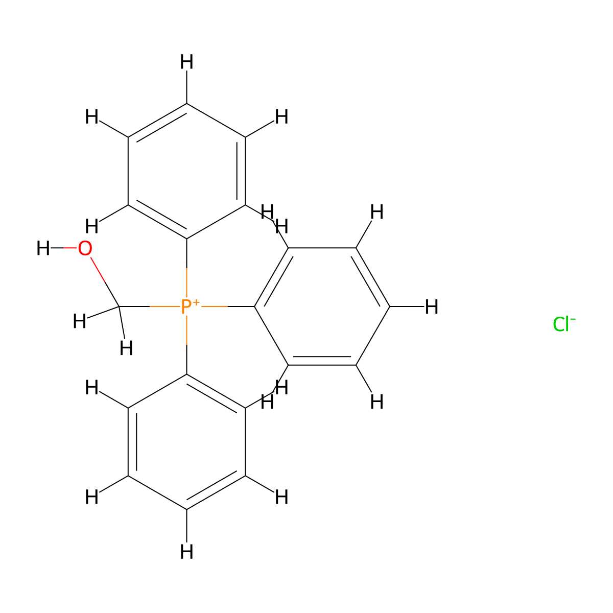 (Hydroxymethyl)triphenylphosphonium chloride molecular structure, CAS 5293-83-4
