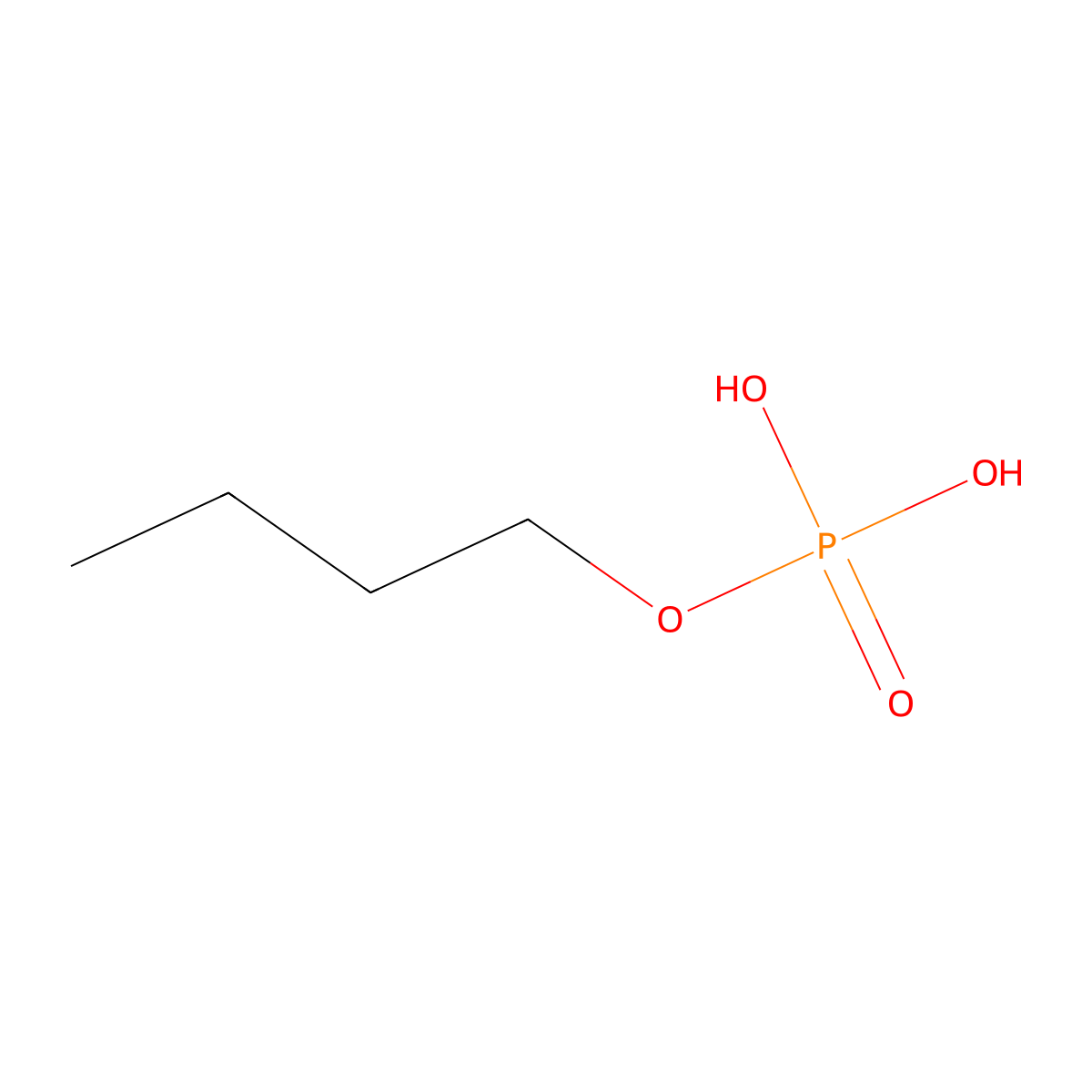 Monobutyl phosphate molecular structure, CAS 52933-01-4