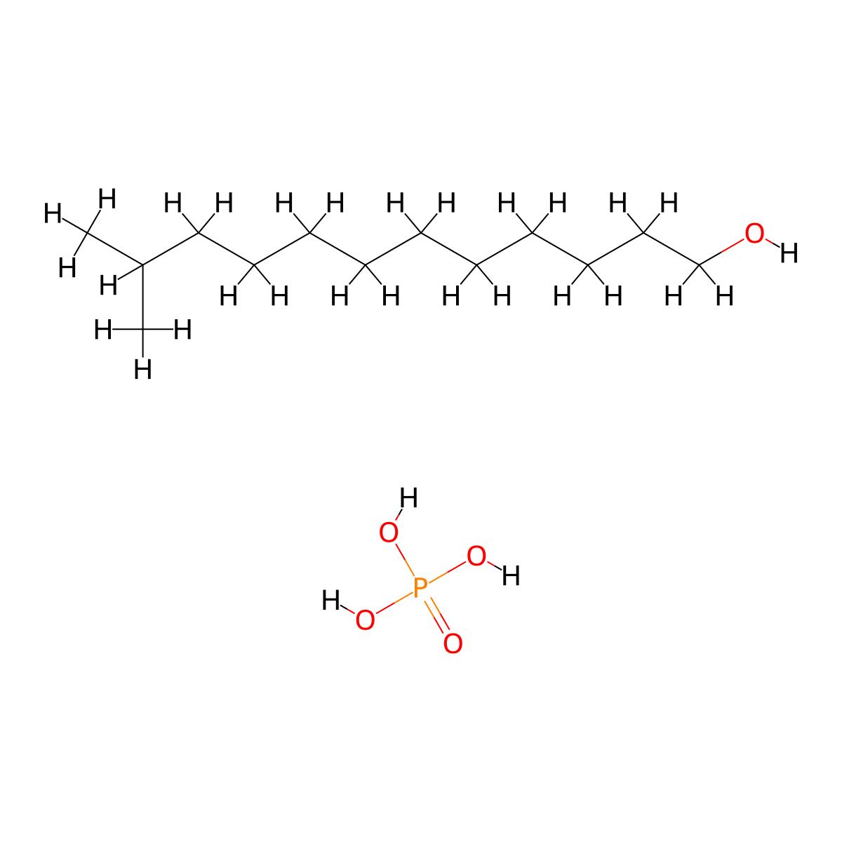 Isotridecyl phosphate molecular structure, CAS 52933-07-0