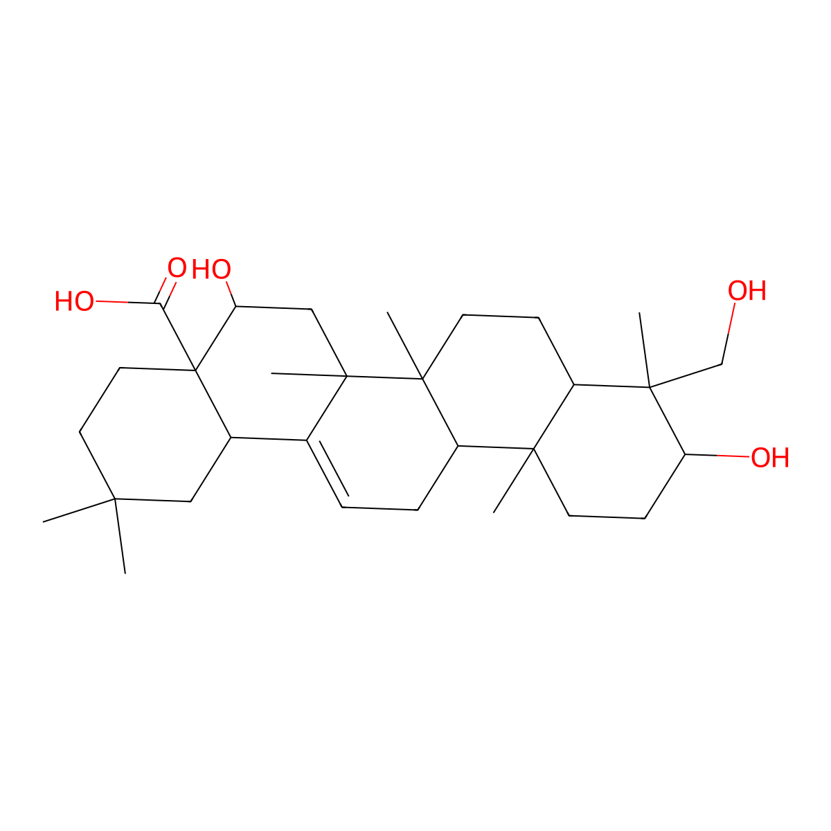 Caulophyllogenin molecular structure, CAS 52936-64-8