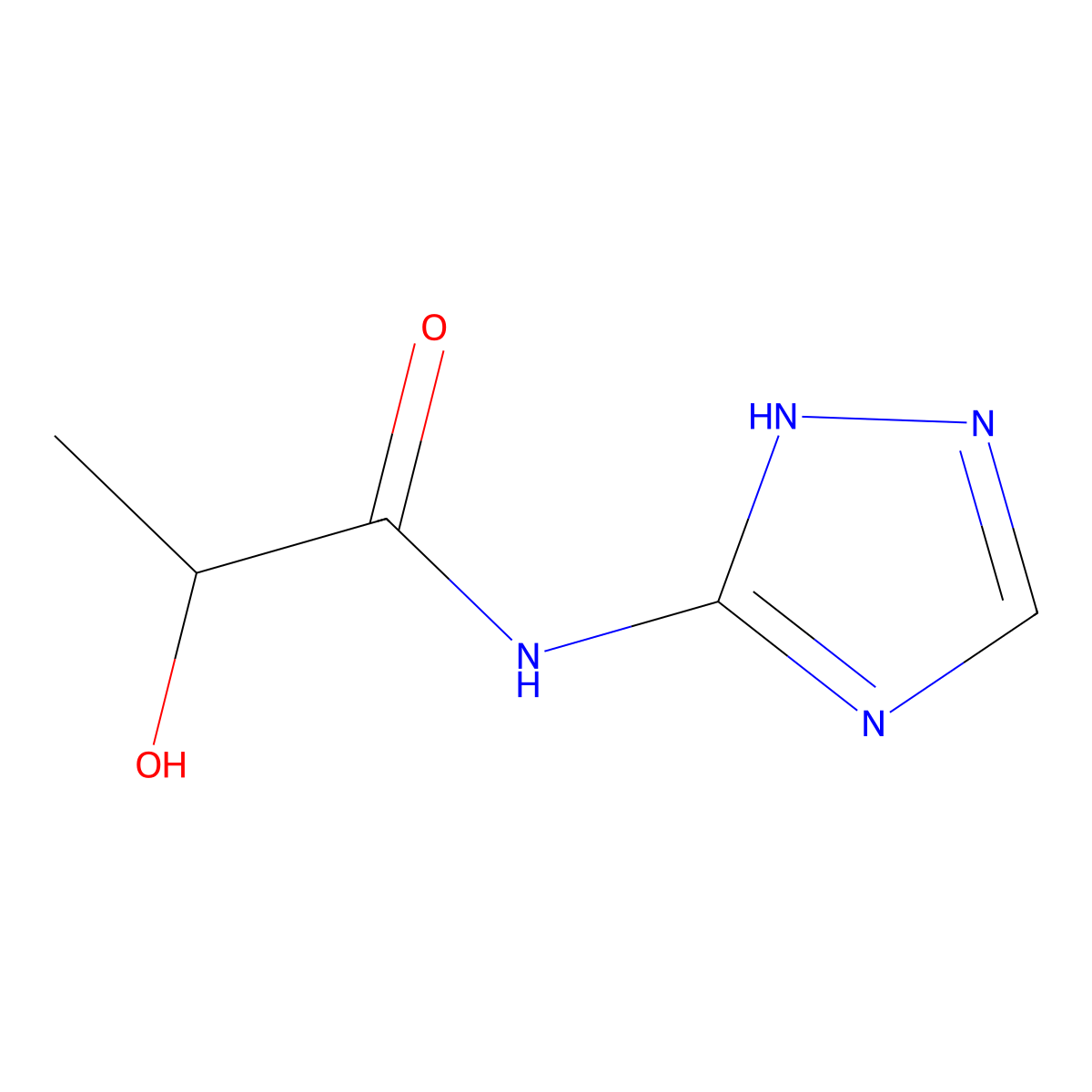 2-hydroxy-N-(1H-1,2,4-triazol-5-yl)propanamide molecular structure, CAS 52938-48-4
