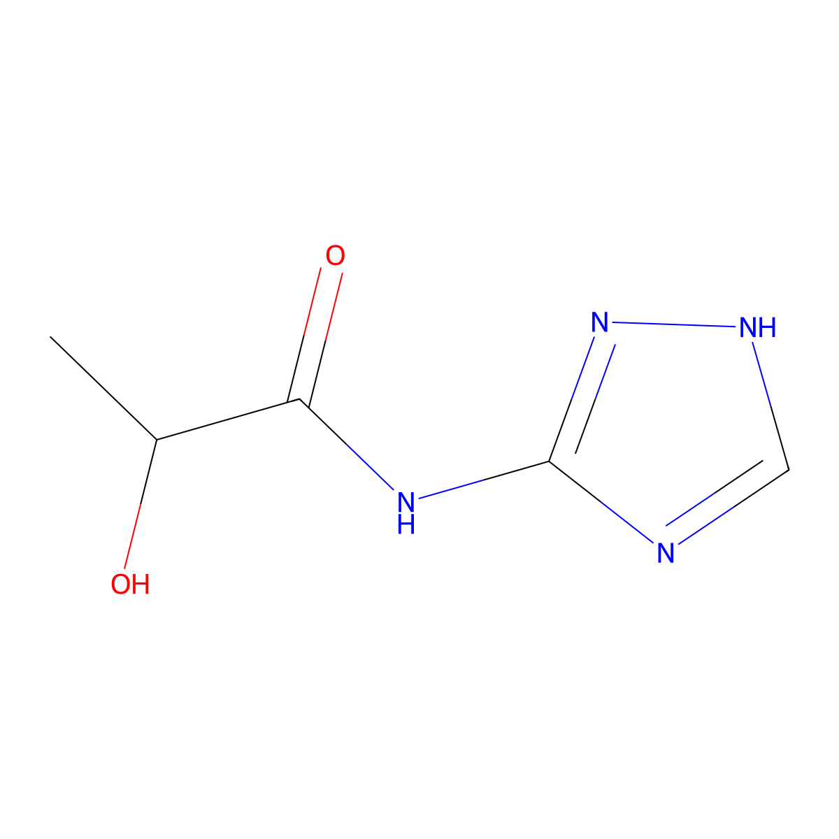2-hydroxy-N-(1H-1,2,4-triazol-5-yl)propanamide molecular structure, CAS 52938-48-4