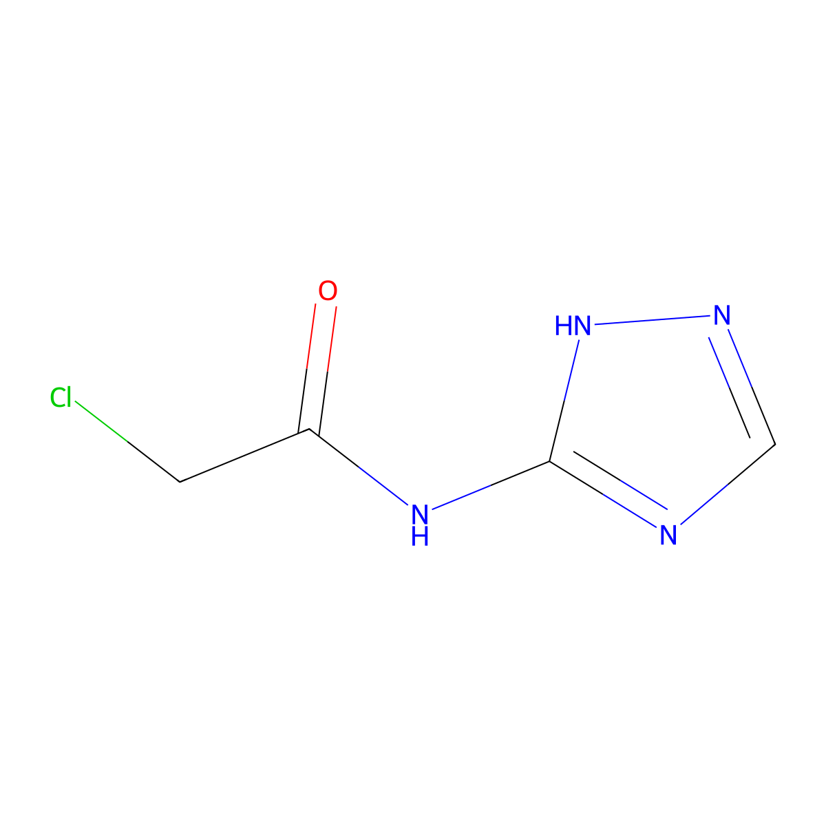 2-chloro-N-(1H-1,2,4-triazol-3-yl)acetamide molecular structure, CAS 52938-49-5