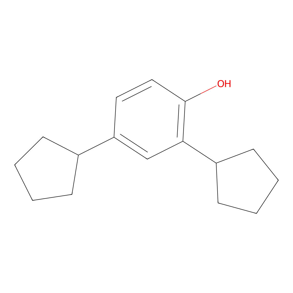 2,4-Dicyclopentylphenol molecular structure, CAS 52938-91-7