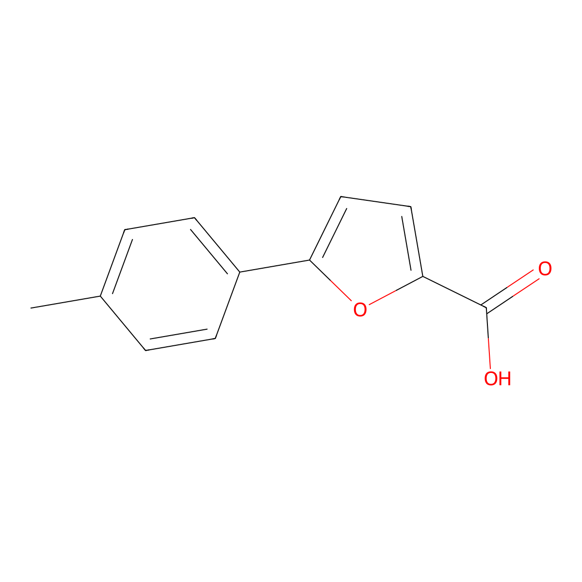 5-(4-Methylphenyl)-2-furoic acid molecular structure, CAS 52938-98-4