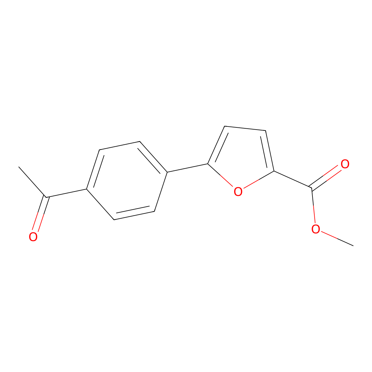 Methyl 5-(4-acetylphenyl)furan-2-carboxylate molecular structure, CAS 52939-01-2