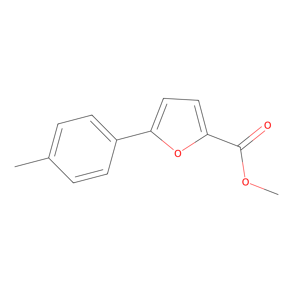 Methyl 5-(4-methylphenyl)furan-2-carboxylate molecular structure, CAS 52939-04-5