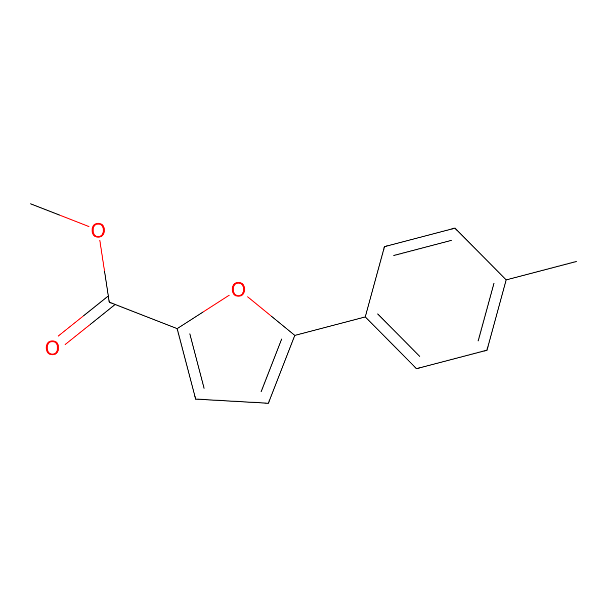 Methyl 5-(4-methylphenyl)furan-2-carboxylate molecular structure, CAS 52939-04-5