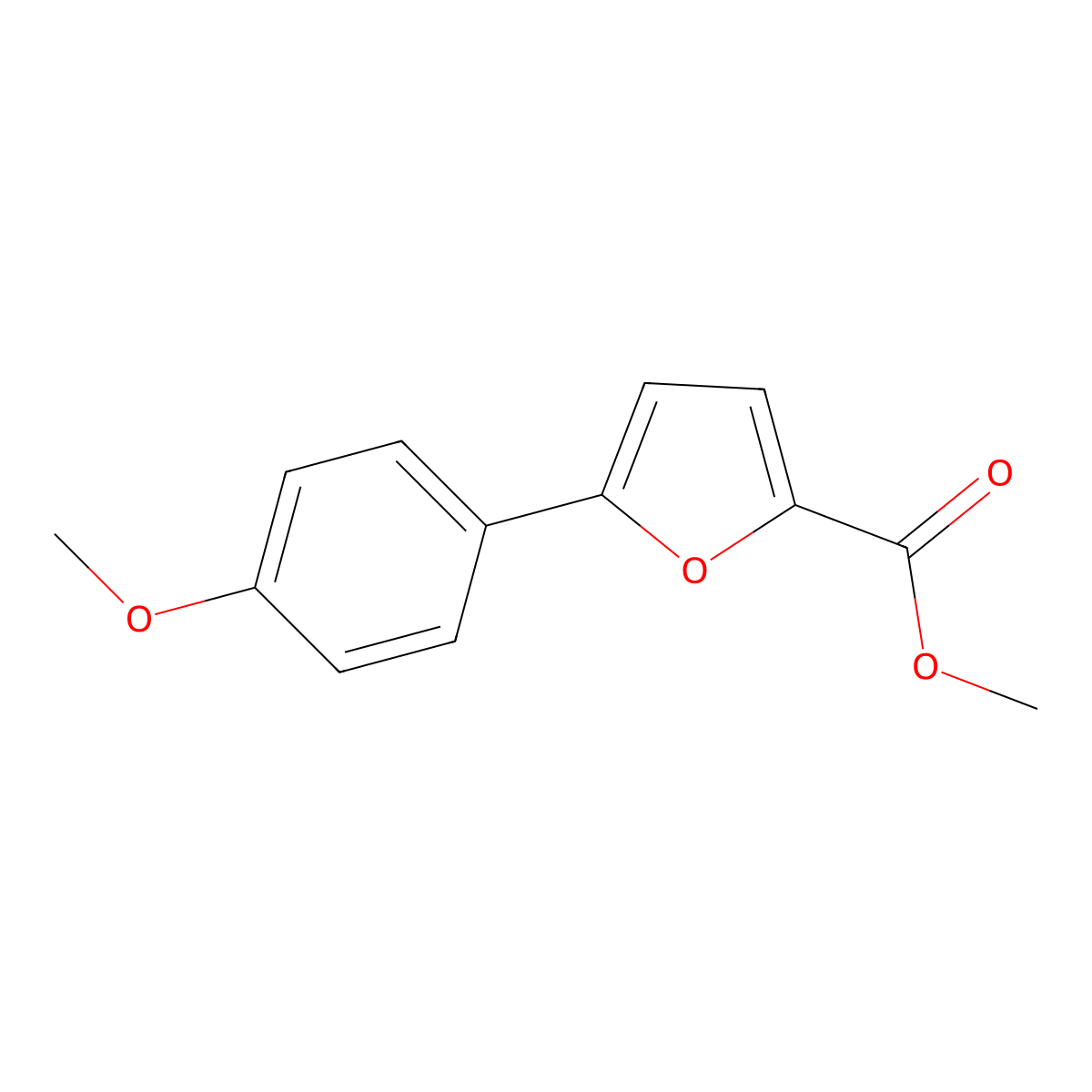 Methyl 5-(4-methoxyphenyl)furan-2-carboxylate molecular structure, CAS 52939-05-6