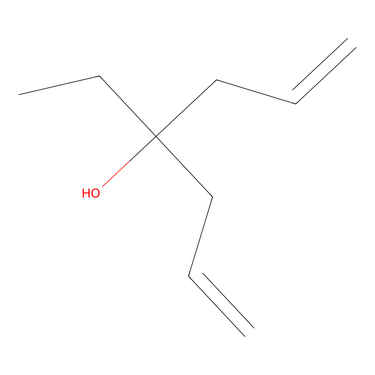 1,6-Heptadien-4-ol, 4-ethyl- molecular structure, CAS 52939-62-5