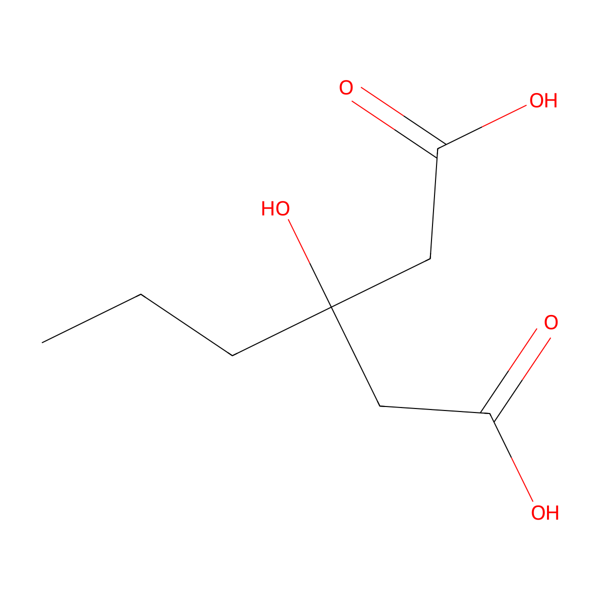 3-Hydroxy-3-propylpentanedioic acid molecular structure, CAS 52939-71-6
