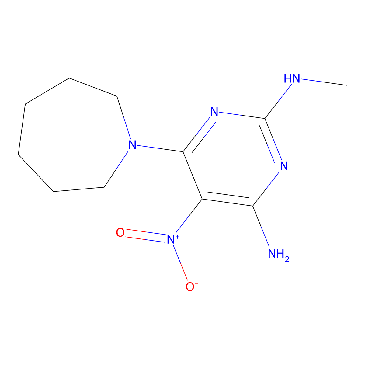 6-(Azepan-1-yl)-N~2~-methyl-5-nitropyrimidine-2,4-diamine molecular structure, CAS 5294-93-9