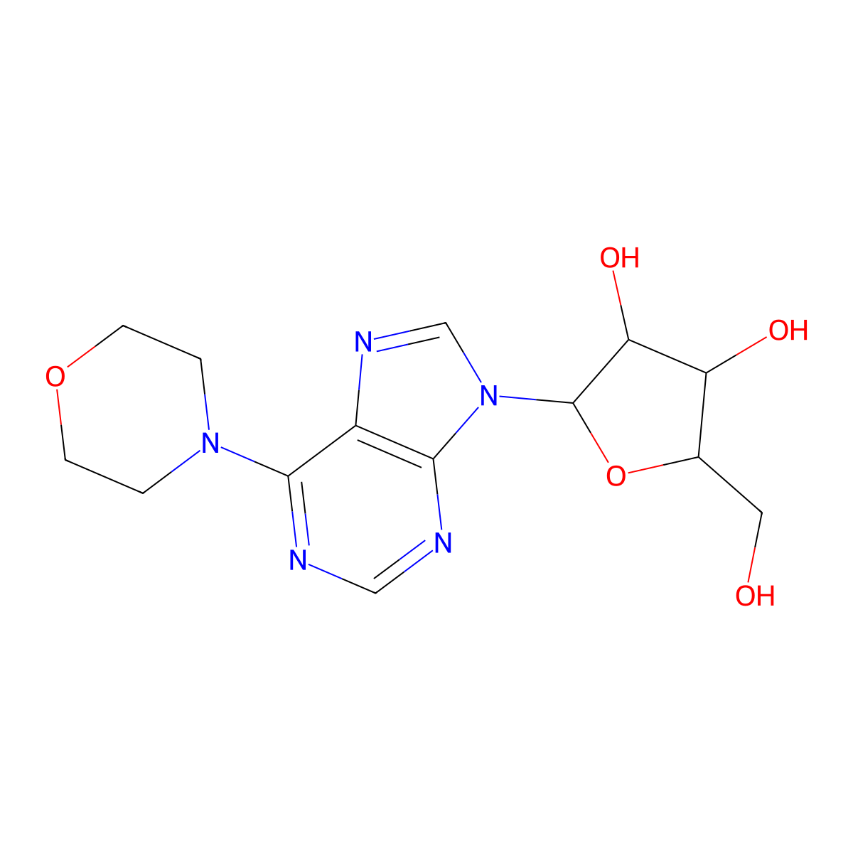 2-(Hydroxymethyl)-5-(6-morpholin-4-ylpurin-9-yl)oxolane-3,4-diol molecular structure, CAS 52940-48-4