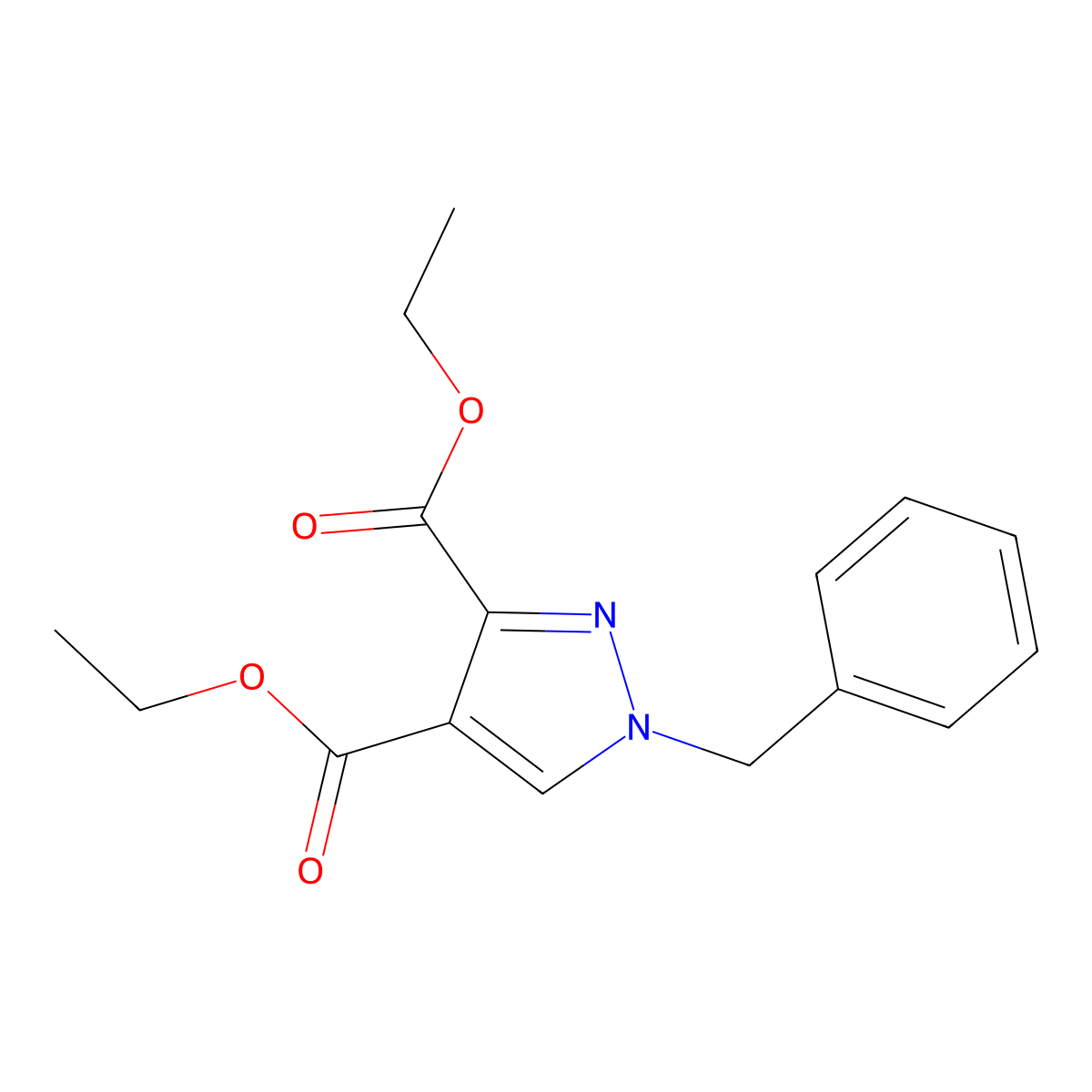 Diethyl 1-benzyl-1H-pyrazole-3,4-dicarboxylate molecular structure, CAS 52942-70-8