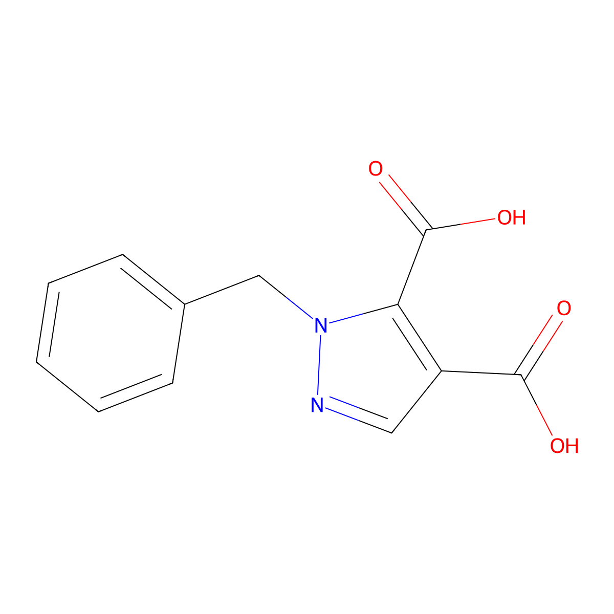1-Benzyl-1H-pyrazole-4,5-dicarboxylic acid molecular structure, CAS 52942-87-7