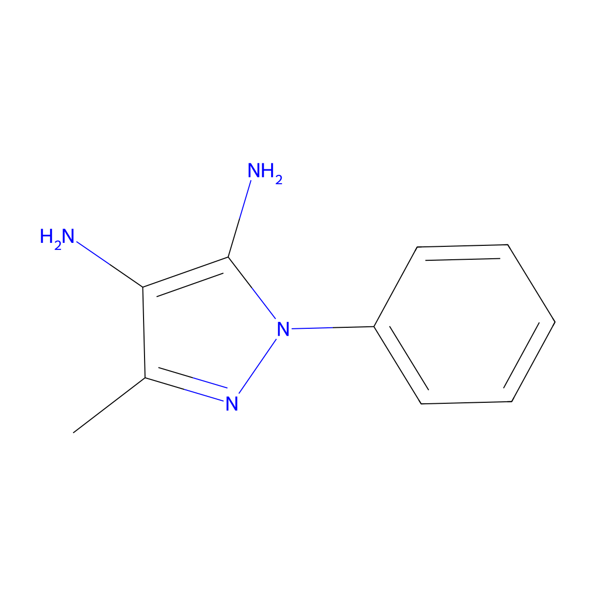 3-Methyl-1-phenyl-1h-pyrazole-4,5-diamine molecular structure, CAS 52943-88-1