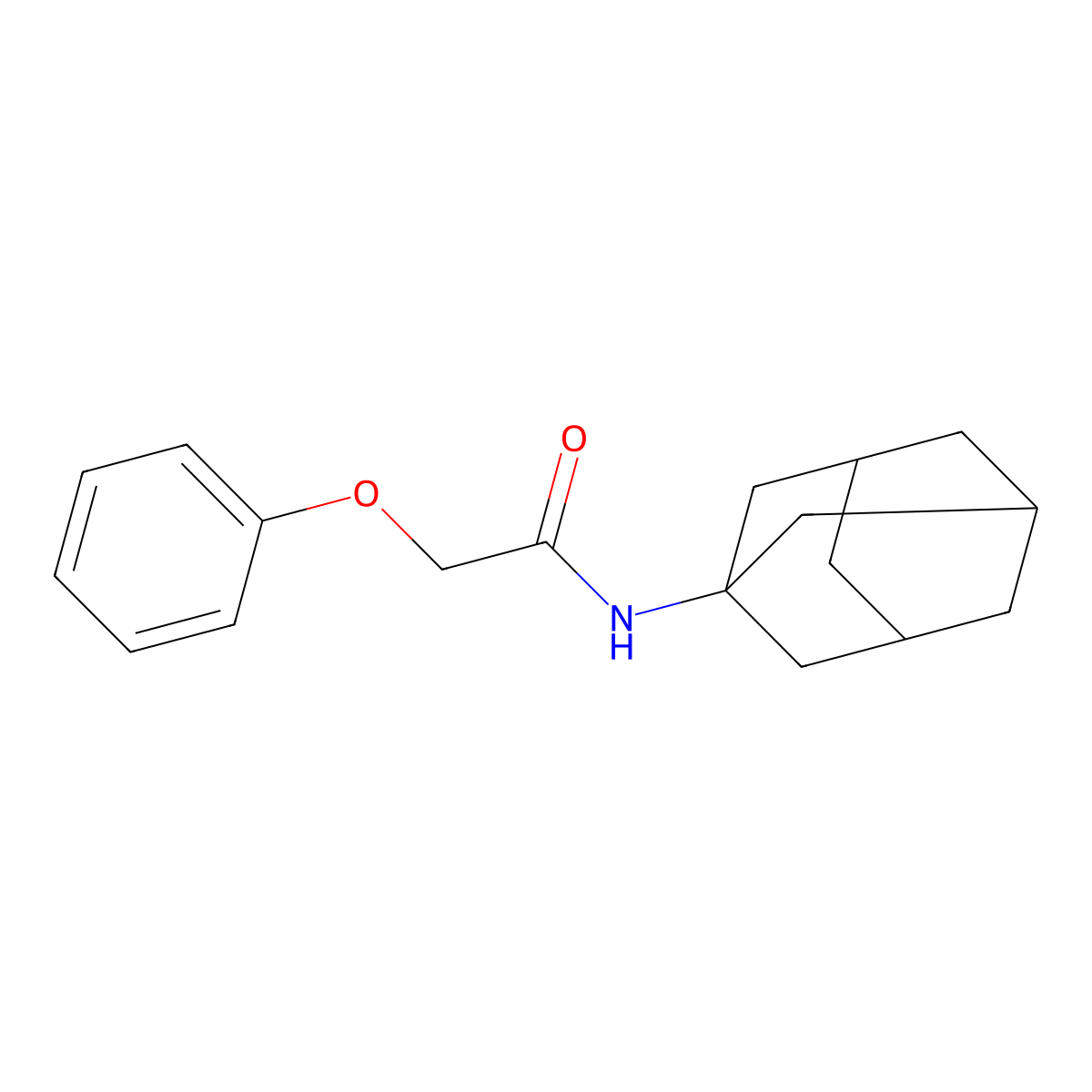 N-(1-Adamantyl)-2-phenoxyacetamide molecular structure, CAS 52944-09-9