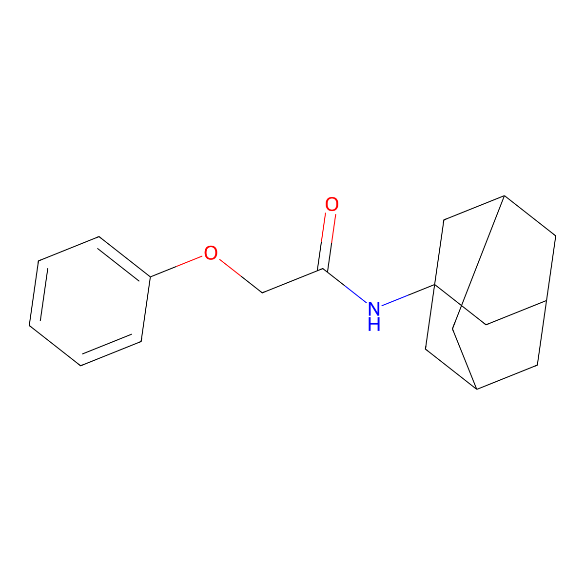 N-(1-Adamantyl)-2-phenoxyacetamide molecular structure, CAS 52944-09-9