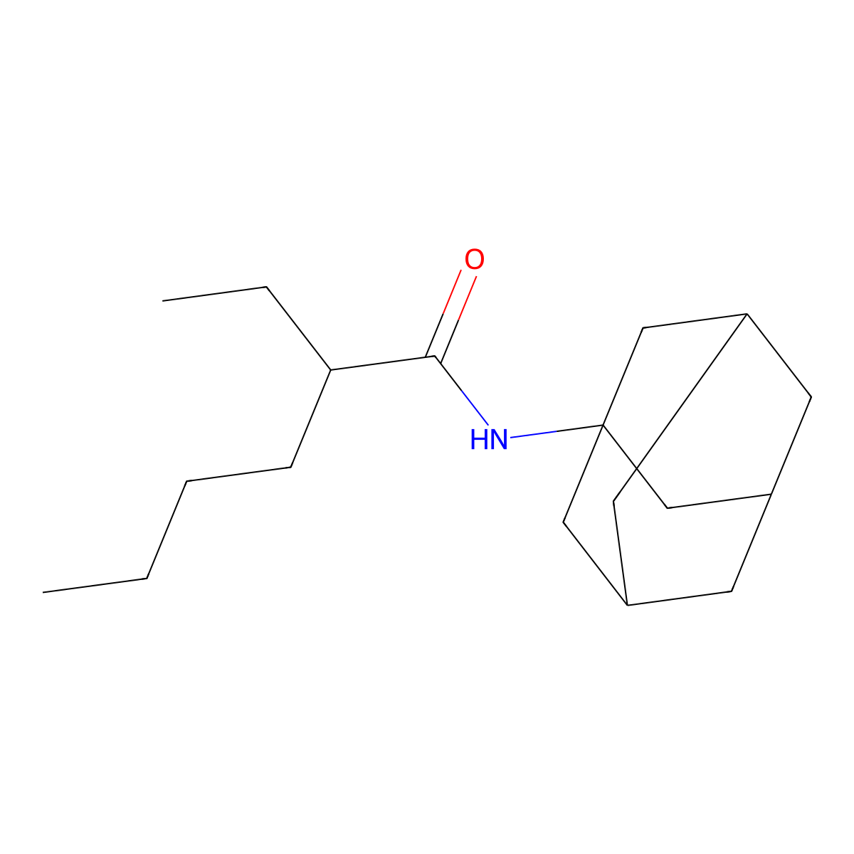 N-(1-adamantyl)-2-ethylhexanamide molecular structure, CAS 52944-13-5
