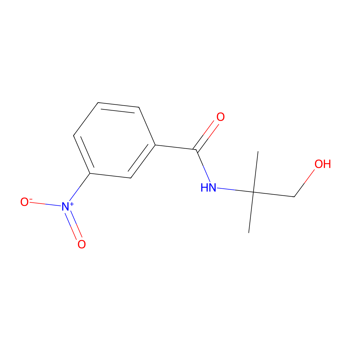 N-(2-hydroxy-1,1-dimethylethyl)-3-nitrobenzamide molecular structure, CAS 52944-14-6
