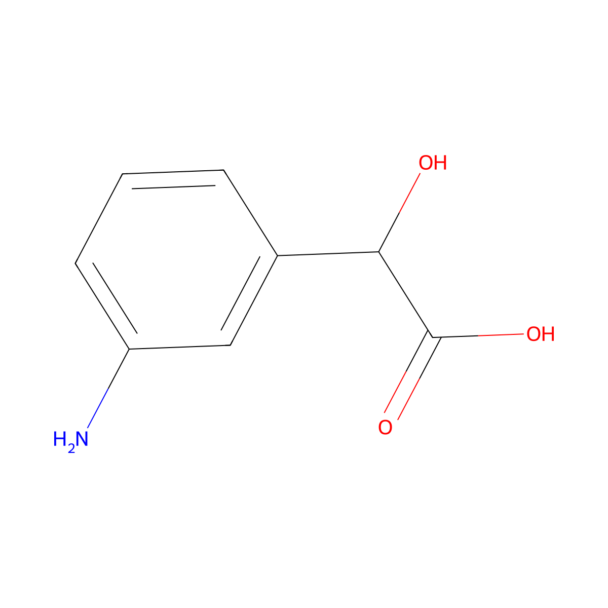 2-(3-Aminophenyl)-2-hydroxyacetic acid molecular structure, CAS 52944-27-1
