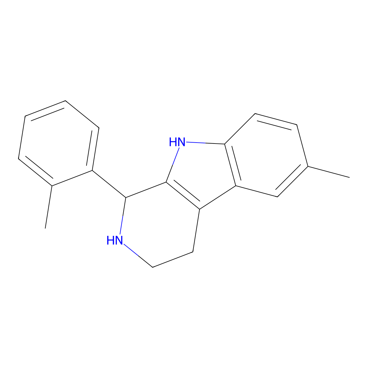 6-Methyl-1-(o-tolyl)-2,3,4,9-tetrahydro-1H-pyrido[3,4-b]indole molecular structure, CAS 529476-59-3