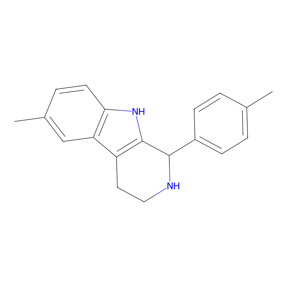 6-methyl-1-(4-methylphenyl)-2,3,4,9-tetrahydro-1H-beta-carboline molecular structure, CAS 529476-77-5