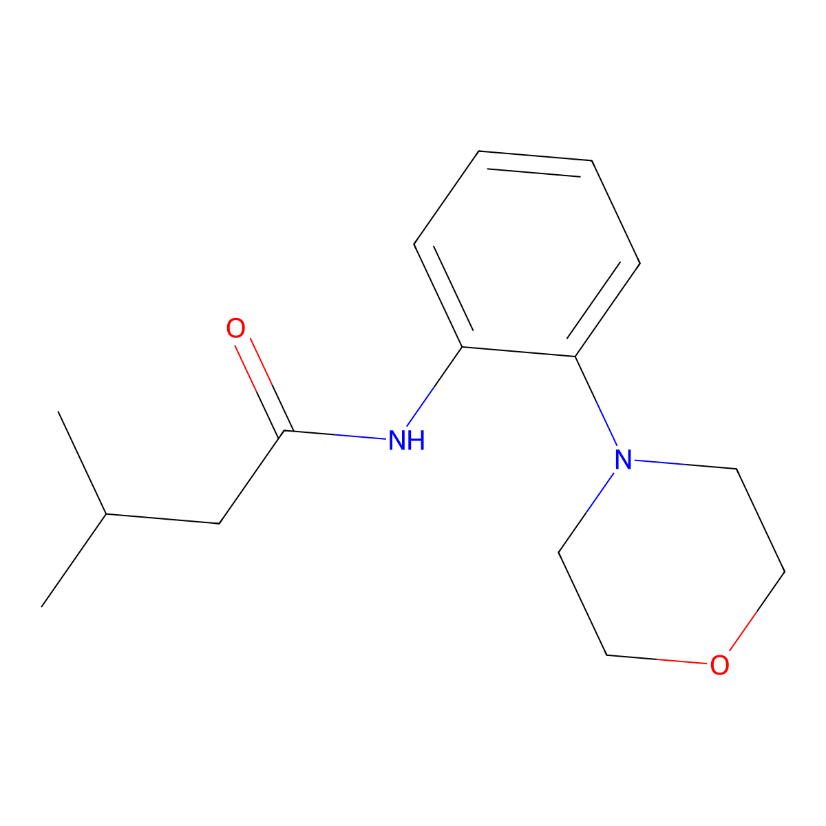 3-methyl-N-(2-morpholin-4-ylphenyl)butanamide molecular structure, CAS 529479-67-2