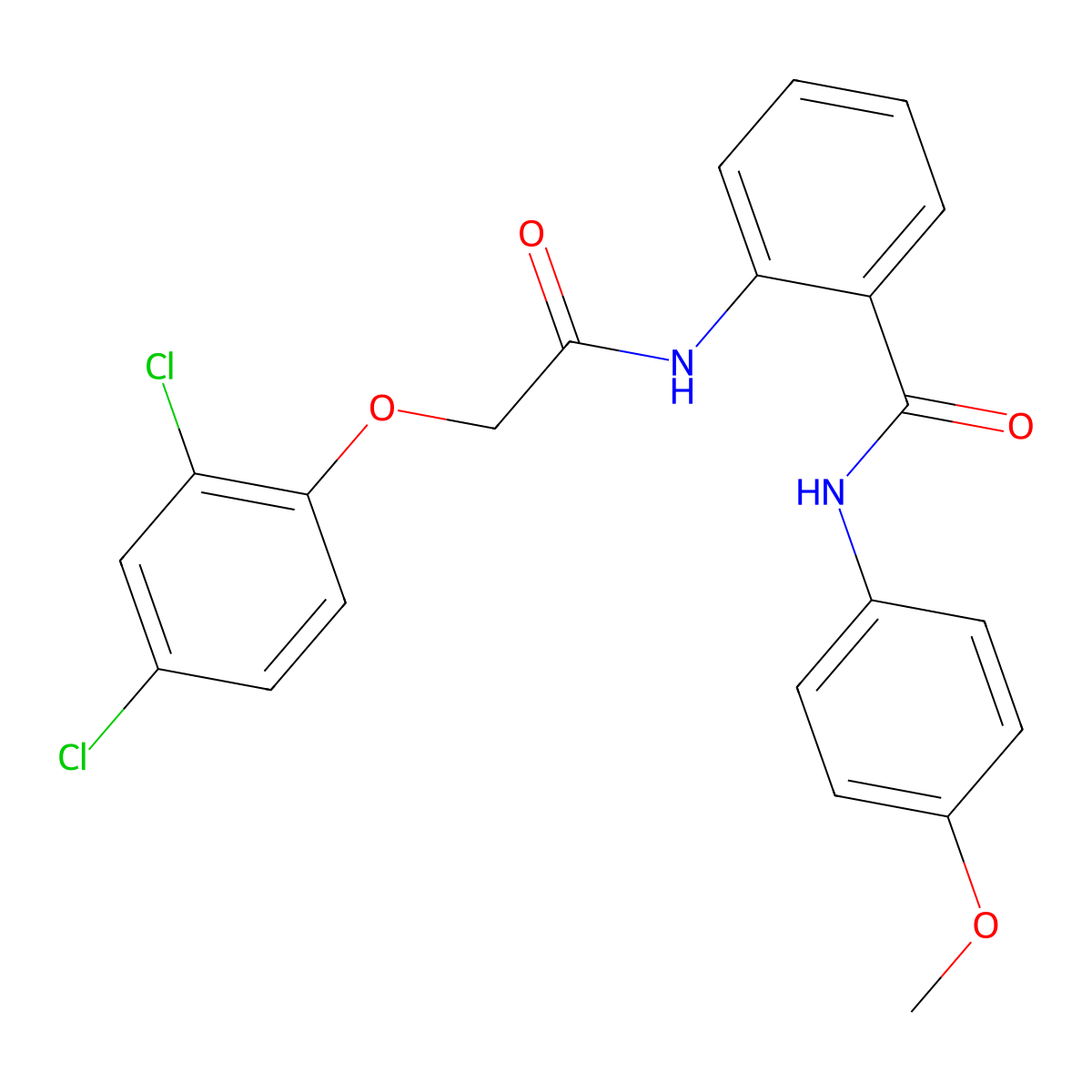 2-[[2-(2,4-dichlorophenoxy)acetyl]amino]-N-(4-methoxyphenyl)benzamide molecular structure, CAS 529480-04-4