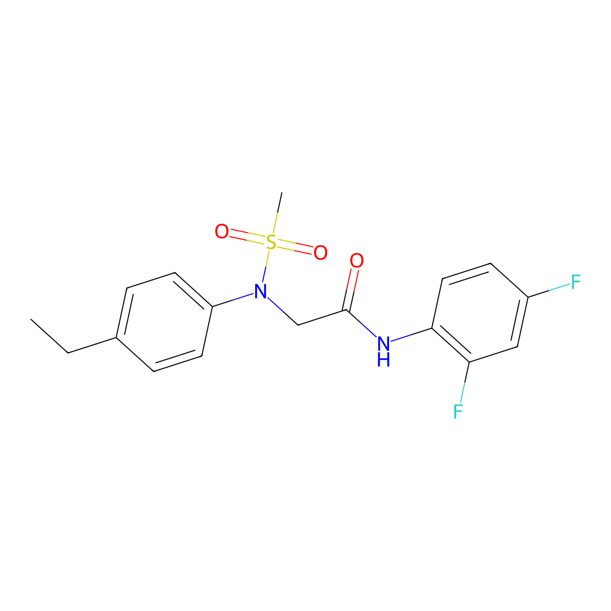 N-(2,4-difluorophenyl)-2-(4-ethyl-N-methylsulfonylanilino)acetamide molecular structure, CAS 529481-84-3