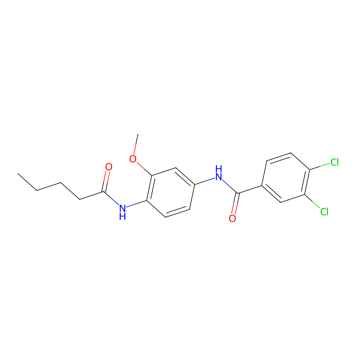 3,4-dichloro-N-[3-methoxy-4-(pentanoylamino)phenyl]benzamide molecular structure, CAS 529483-35-0