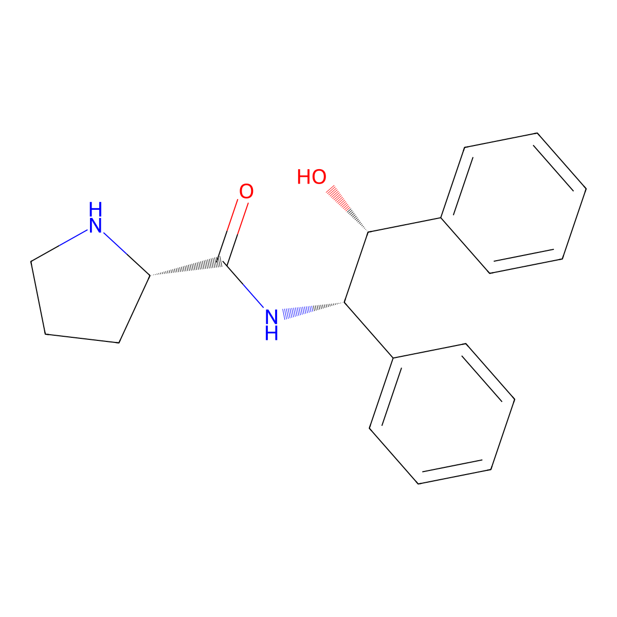 (2S)-N-[(1S,2R)-2-hydroxy-1,2-diphenylethyl]-2-Pyrrolidinecarboxamide molecular structure, CAS 529486-25-7