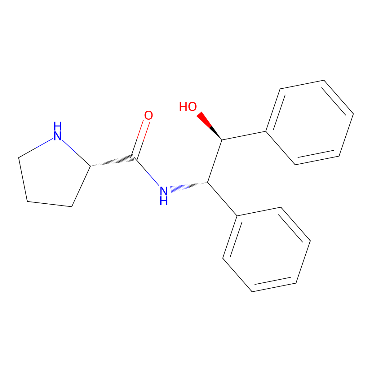 (2S)-N-[(1S,2S)-2-Hydroxy-1,2-diphenylethyl]-2-pyrrolidinecarboxamide molecular structure, CAS 529486-26-8