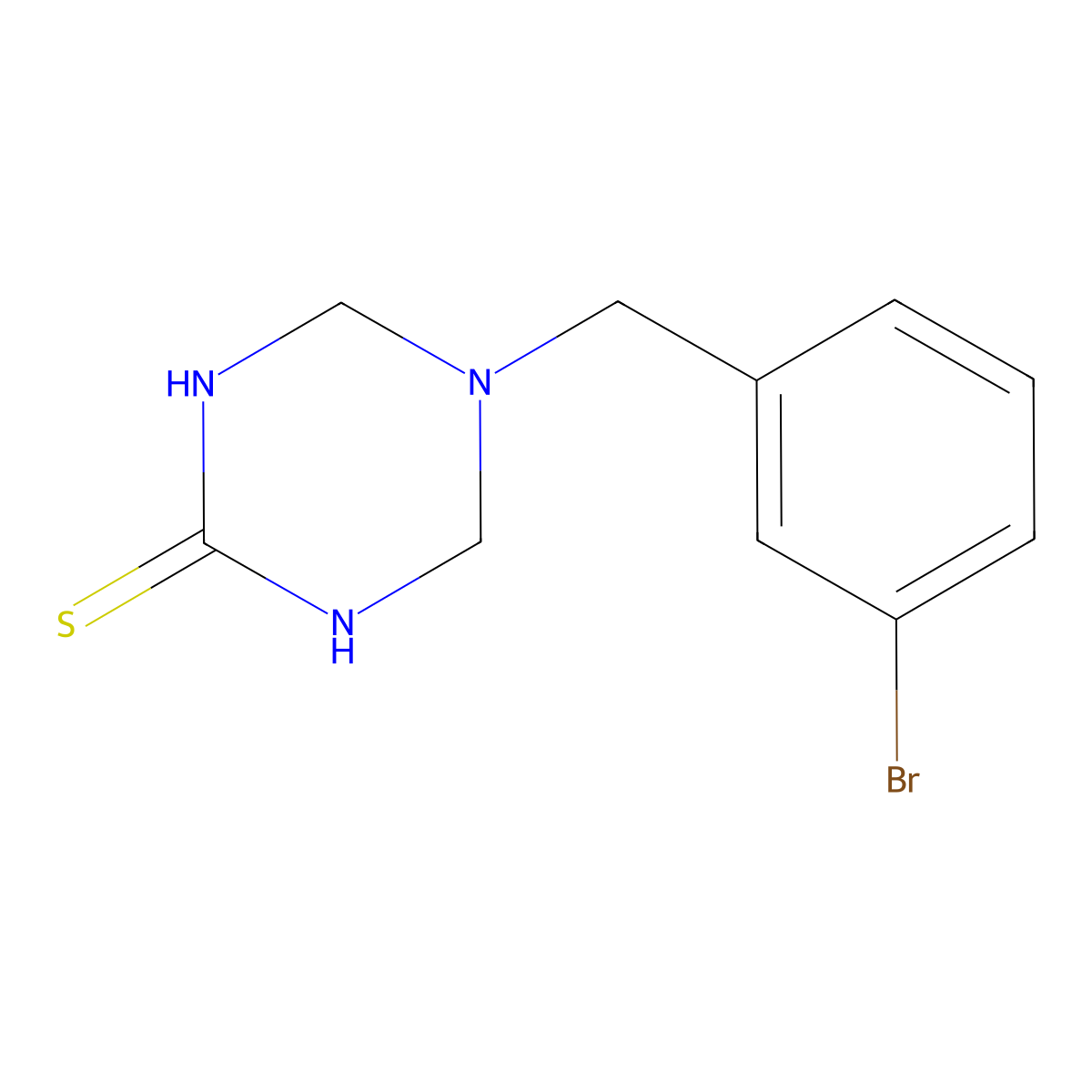 5-[(3-Bromophenyl)methyl]-1,3,5-triazinane-2-thione molecular structure, CAS 529489-25-6