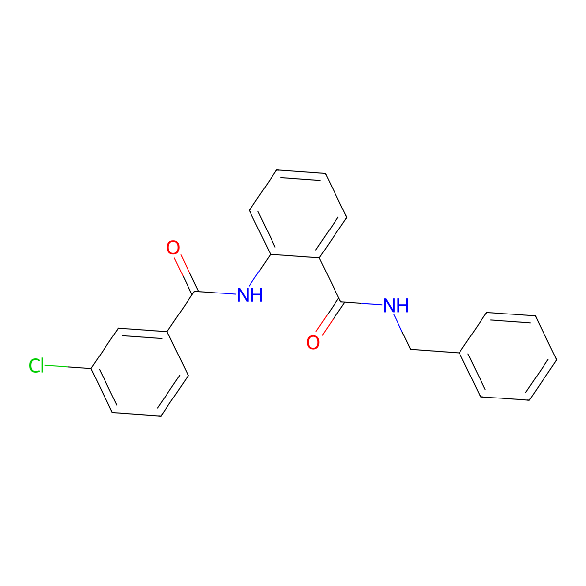 N-benzyl-2-[(3-chlorobenzoyl)amino]benzamide molecular structure, CAS 529490-58-2
